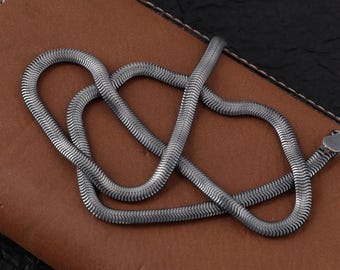 925 Sterling Silver Snake Chain, Unisex Soft Snake Necklace (4mm, 6mm)