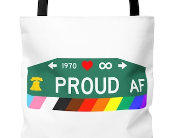 Philly Pride Tote Bag: Rainbow LGBTQ+ Street Sign - Gayborhood Limited Edition