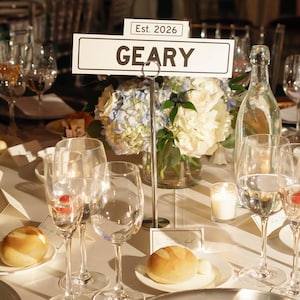Custom San Francisco Street Sign Table Numbers ~ SF Wedding Centerpiece / Topper San Fran SFC