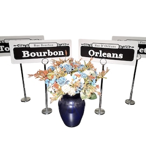 Custom New Orleans Street Sign Wedding Table Numbers: Personalized NOLA Topper Centerpieces