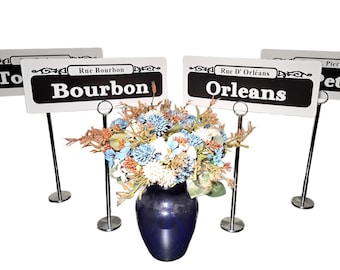 Custom New Orleans Street Sign Wedding Table Numbers: Personalized NOLA Topper Centerpieces