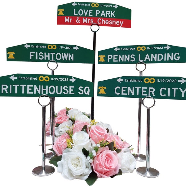 The Philly Table Topper ~ 100% Customizable Philadelphia Style Table Numbers / Signs for Weddings, Block Parties, or Any Event!