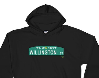 Customizable Philly Street Sign Hoodie: Philadelphia Block Number Gift Personalized