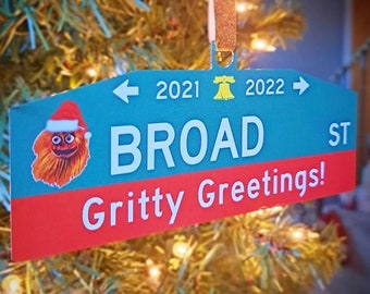 De Philly Street Sign Ornament ~ SALE: Koop er een, krijg er een GRATIS! ~ Een tijdloze Philadelphia Vakantie &Kerstherinnering ~ 100% Aanpasbaar