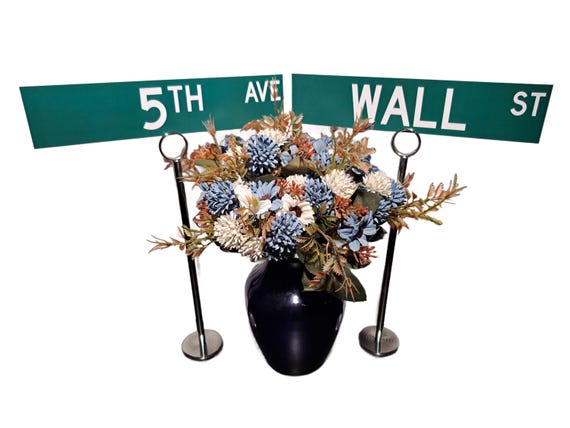 Custom NYC Street Sign Table Numbers: Personalized New York City Wedding Centerpieces
