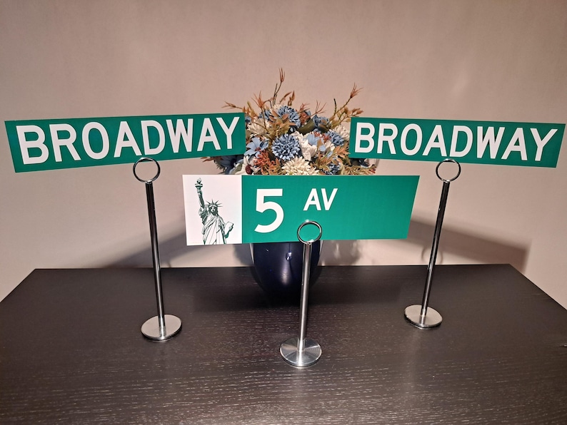 Custom NYC Street Sign Table Numbers: Personalized New York City Wedding Centerpieces image 4