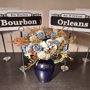 Números de mesa para bodas con letreros callejeros de Nueva Orleans personalizados: centros de mesa con adornos personalizados de NOLA imagen 5