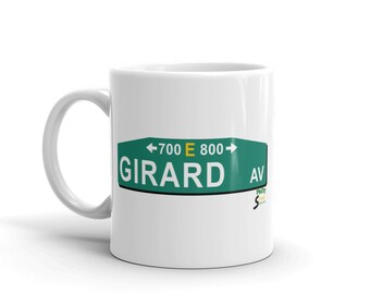 Custom Philadelphia Street Sign Coffee Mug: Philly Block Gift Personalized