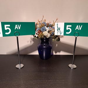 Custom NYC Street Sign Table Numbers: Personalized New York City Wedding Centerpieces image 7