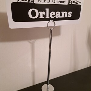 Números de mesa para bodas con letreros callejeros de Nueva Orleans personalizados: centros de mesa con adornos personalizados de NOLA imagen 6