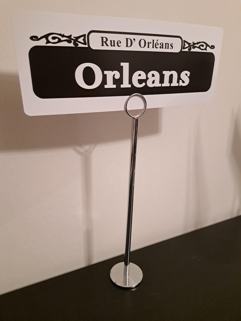 Números de mesa para bodas con letreros callejeros de Nueva Orleans personalizados: centros de mesa con adornos personalizados de NOLA imagen 6