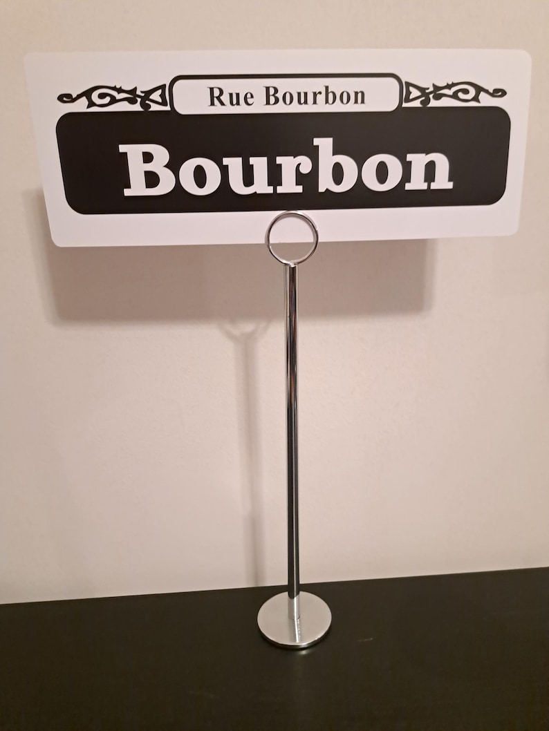 Números de mesa para bodas con letreros callejeros de Nueva Orleans personalizados: centros de mesa con adornos personalizados de NOLA imagen 3