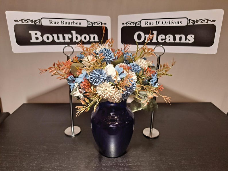Números de mesa para bodas con letreros callejeros de Nueva Orleans personalizados: centros de mesa con adornos personalizados de NOLA imagen 11