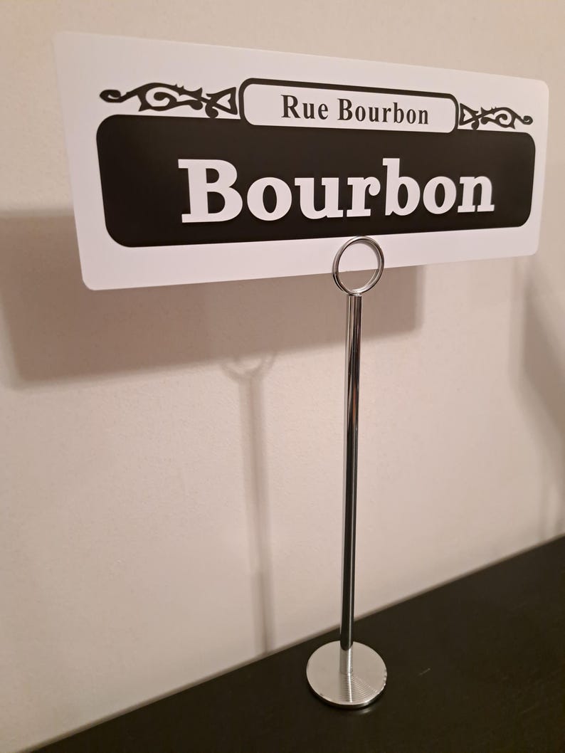 Números de mesa para bodas con letreros callejeros de Nueva Orleans personalizados: centros de mesa con adornos personalizados de NOLA imagen 9