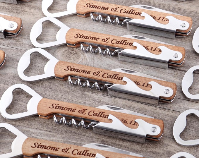 Bulk Wedding Favors Personalized Opener Wedding Gifts for Guests Thank You Gift Wedding shower favors Custom Wine Corkscrew