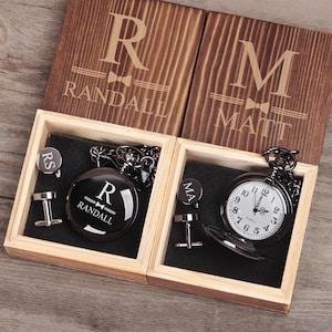 Montre de poche, cadeaux de garçon d'honneur personnalisés, cadeau de mariage pour homme d'honneur, ensemble de montres de poche personnalisées, cadeau pour garçon d'honneur, montre Bestman