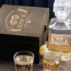 Engraved Whiskey Decanter, Groomsmen Gifts, Best Man Gift, Personalized ...