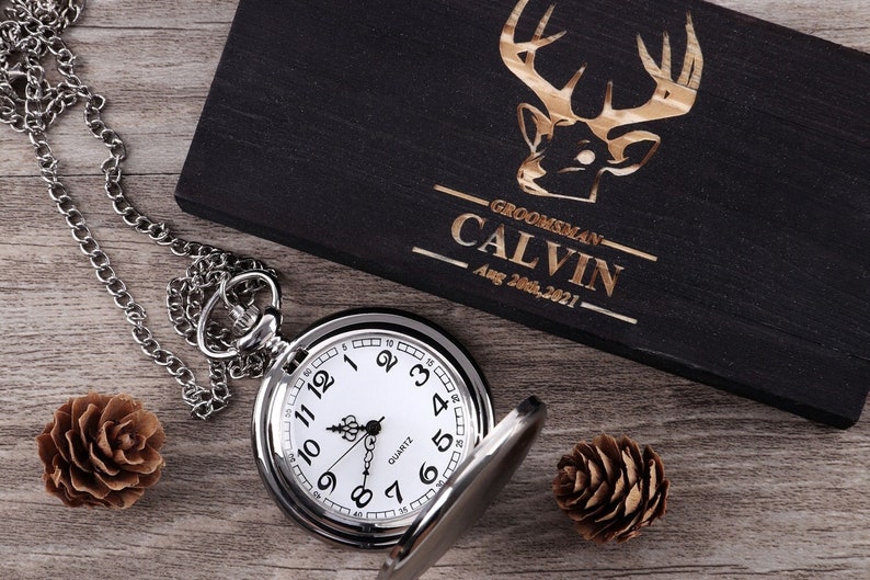Groomsmen Gifts Pocket Watch Personalized Groomsman Proposal Etsy
