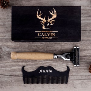 Personalized Wood Razor, Groomsmen Gifts, Groomsmen Proposal, Best Man Gift, Bachelor Party Gifts, Groomsman Gift Ideas, Usher Gifts image 7