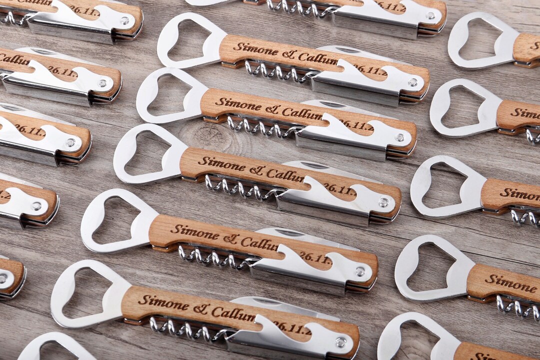 Wedding Favors for Guests, Personalized Opener, Custom Bulk Wedding