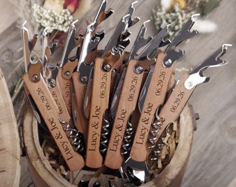 Wedding Favors, Personalized Corkscrew Opener, Thank You Favors, Bottle Opener Wedding Favors For Guests, Party Favors Bottle Openers