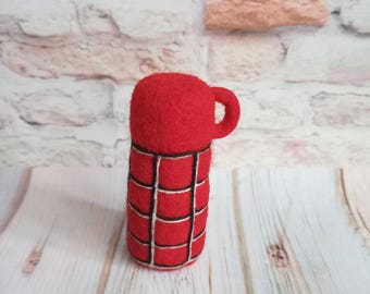 Newborn Felted Thermos and cookies, Felted Cookies, Croissant, Doughnut, Newborn Photo Props, Felted Sweeties, Fake food Props, Picnic props