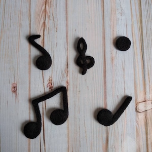 Felted music notes Baby felted violin&bow Sheet music Newborn violinist Felted musical instruments Felt musicians props Newborn Photo props