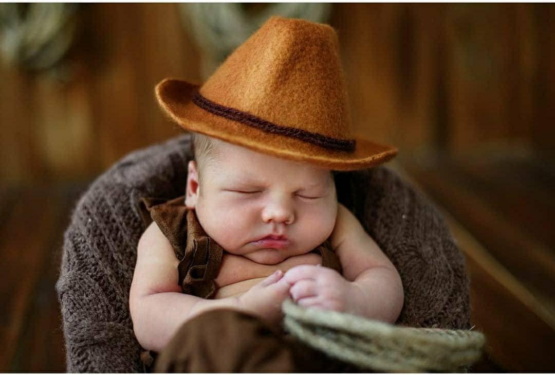 Newborn Photography Outfit Boy Cartoon Sheriff Cowboy Suit Clothes Hat  Boots Doll Studio Accessories Baby Photo Shoot Costume