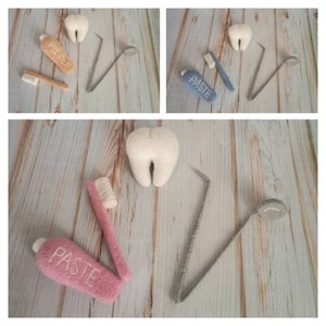 Ensemble feutré de dentiste pour nouveau-né, brosse à dents dentaire feutrée, dentifrice, dent, instruments pour miroir dentaire, bébé dentiste, accessoires photo feutrés pour nouveau-né