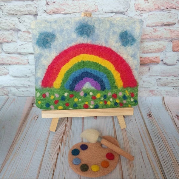 Newborn artist Newborn Painter,Felted picture and Easel, Felted props of Artist,Felted Beret,Artist Palette,Felted Paint Brush,Felted Decor