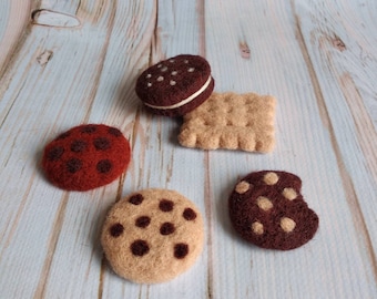 Galletas de fieltro para recién nacidos, croissant, donut, accesorios de fieltro para recién nacidos, dulces de fieltro para fotos de recién nacidos, accesorios de decoración para fotos de recién nacidos, accesorios de galletas