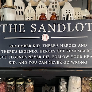 Hand Painted The Sandlot Sign: Nautical Navy Blue Distressed Wood