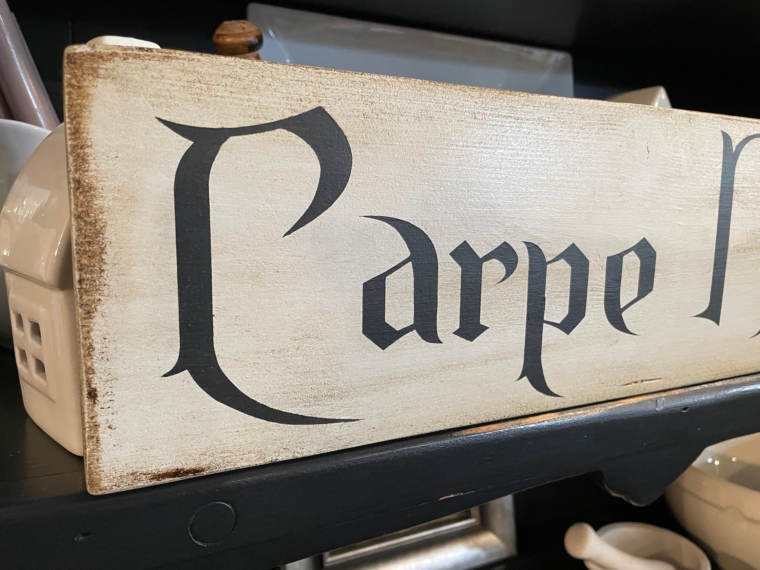 Carpe Noctem Sign: Hand Painted Distressed Wood Decor - Etsy