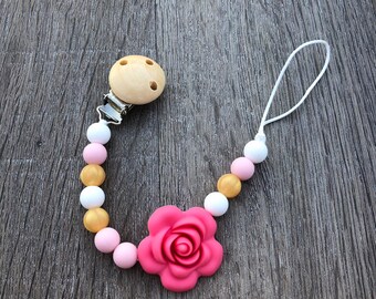 Silicone Pacifier Clip Binky Clip Dummy Teether Clip Soother Clip Baby Bite Beads Universal Clip Toy Clip Newborn Baby Girl Boy Chew Beads