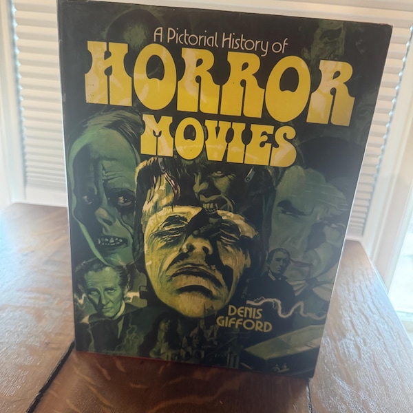 vintage History of Horror movie book. vintage movie monsters. Halloween prop, spooky decor.
