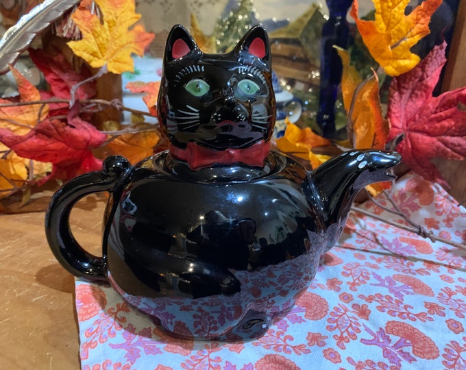 Vintage Atomic Era Black Cat Tea Pot. Shafford. Magic Witchs Etsy