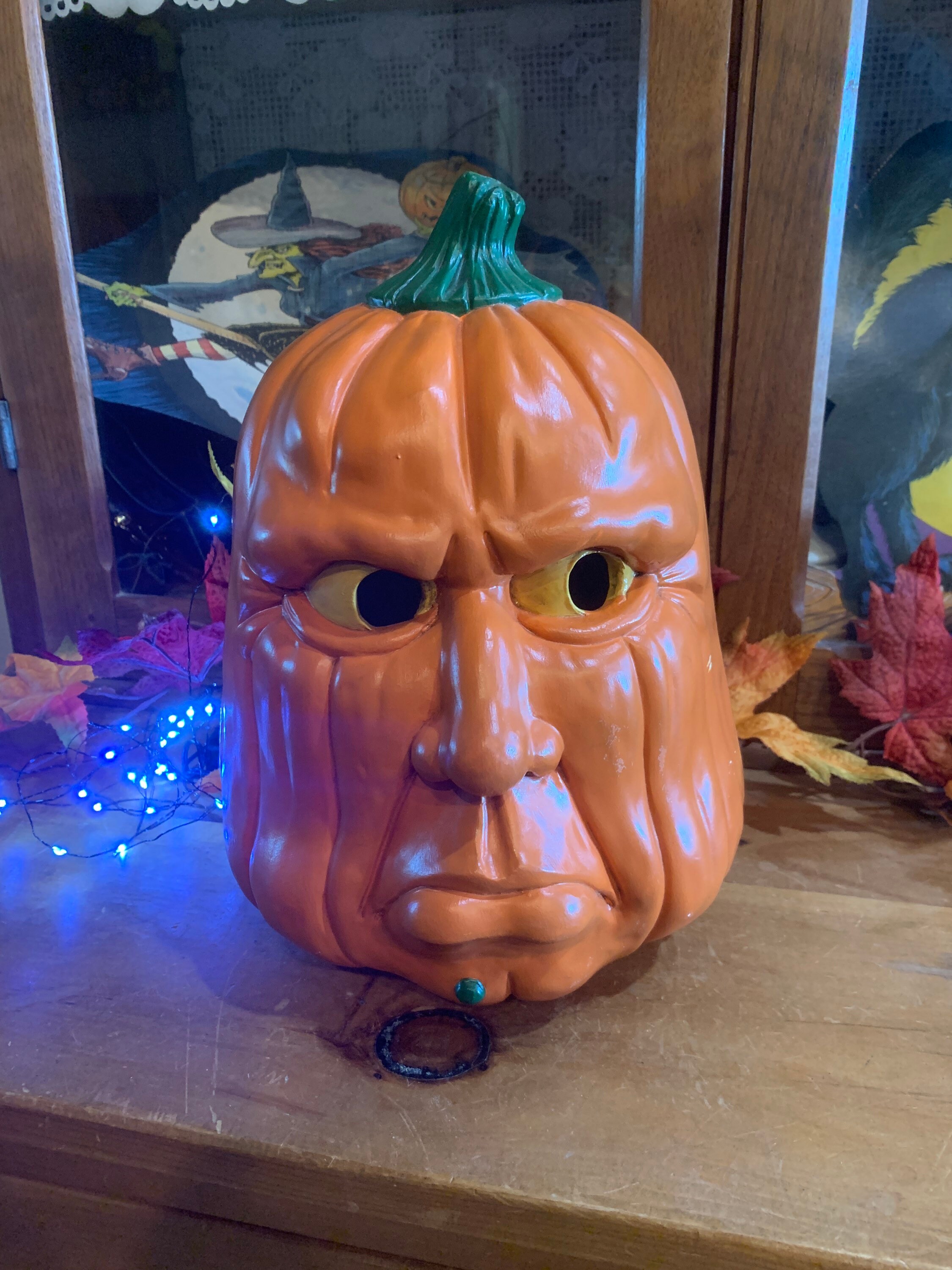 Vintage 1988 Scioto Mold Jackolantern. Grumpy Pumpkin. Vintage