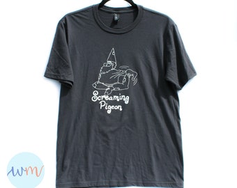 Screaming Pigeon Dark Gray Yoga T-Shirt