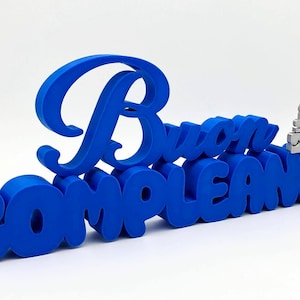 BUON COMPLEANNO personalizzato stampato in 3D da tavolo, Scritta 3D, Nome evento, festa, compleanno, 18 anni, comunione, laurea, matrimonio.