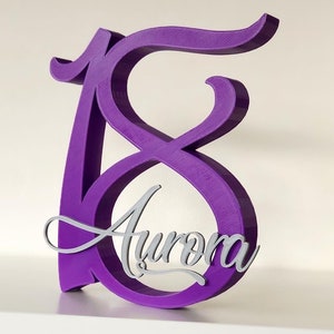 Numero personalizzato stampato in 3D con numero Grande, Scritta 3D, Nome per evento, festa, compleanno, battesimo, cresima, 18 anni