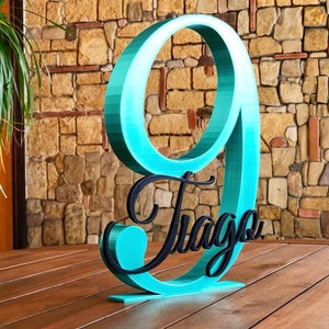 Numero personalizzato stampato in 3D con numero Grande, Scritta 3D, Nome per evento, festa, compleanno, 30 anni, 9anni, 18 anni
