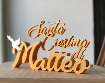 Holy Confirmation Personalized 3D printed name for table, 3D writing, Name for event, party, holy confirmation, communion, graduation, wedding.
