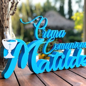 Prima Comunione con Nome da tavolo personalizzato, Scritta 3D, Nome per evento, santa cresima, prima comunione, laurea, matrimonio, nascita.