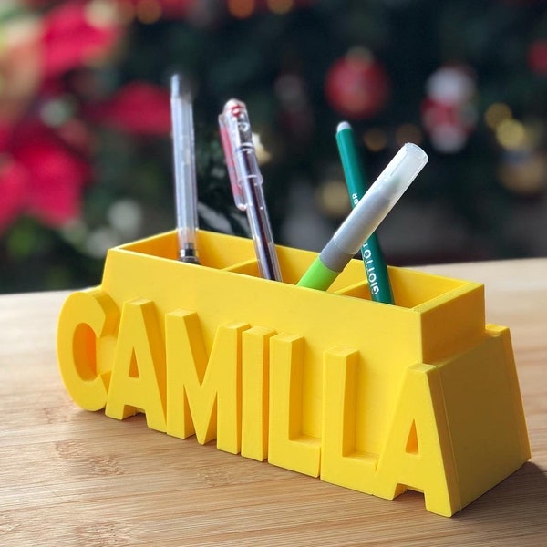 Portapenne Nome Personalizzato stampato in 3D, idea regalo, pen holder, porta oggetti scrivania.