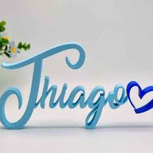 Nome con cuore personalizzato stampato in 3D da tavolo, Nascita, confettata, sweet table, Neonato, Culla, regalo personalizzato, cameretta.