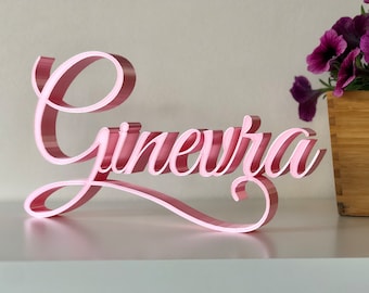 Personalized name with table base, 3D writing, for event, party, birthday, baptism, confirmation, 18th birthday, gift, sugared almonds, birth.