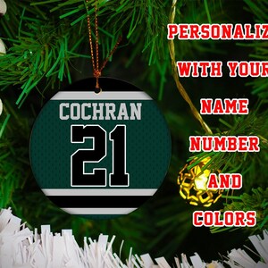 Personalized Sports Jersey Christmas Decoration; Football Ornament; Custom Sports Ornament; Customize for Your Fans; Team Gifts; Keepsake