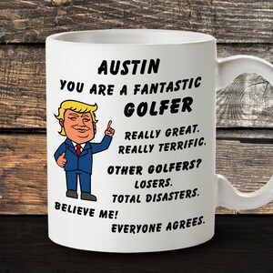 Personalized Golf Gift Coffee Mug, Best Golfer Birthday Gift, Trump Golf Gifts, Funny Golf Gift Ideas for Men, Women, Dad, Husband from Wife
