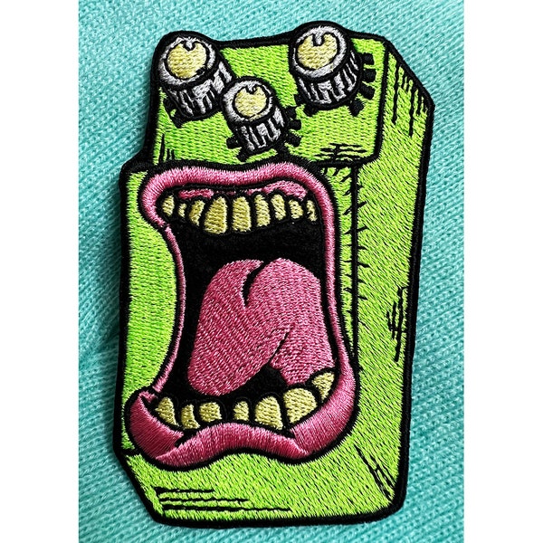 Tube Screamer Embroidered Iron On Patch | Guitar | Music | Band | Musician | Pedalboard | Guitar Case | Badge | Scream