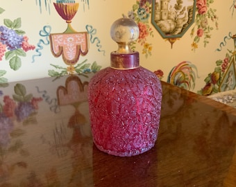 Antique Cranberry Glass Dresser Bottle